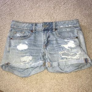 AE Light Wash Jean Shorts!